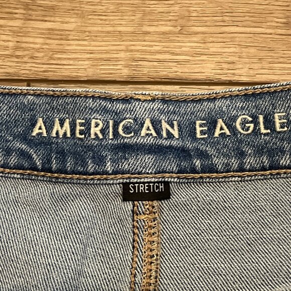 American Eagle Highest Rise 90s Boyfriend Short SZ 8 Cut Off Stretch Denim Blue - Picture 6 of 13
